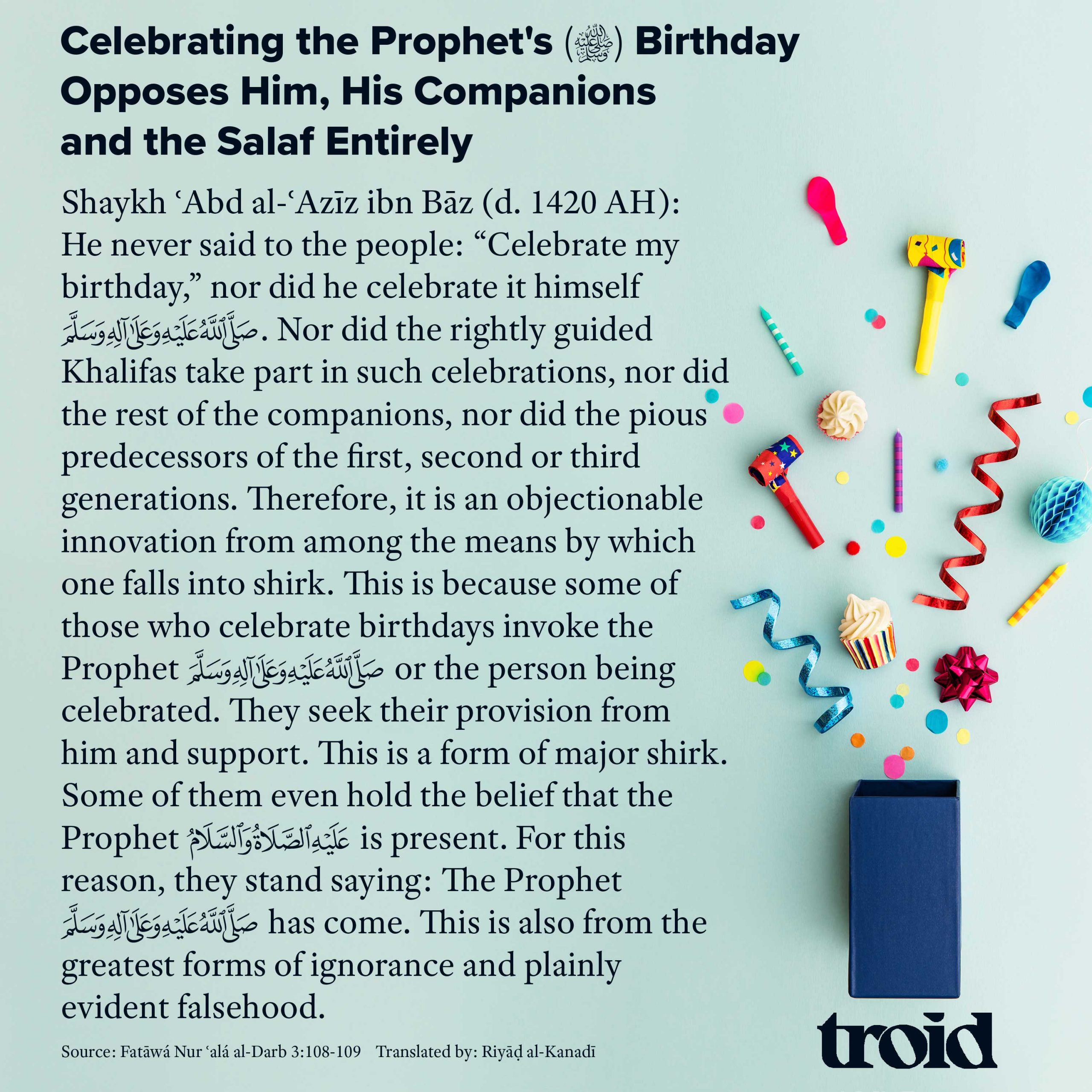 Celebrating the Prophet's (ﷺ) Birthday Opposes Him, His Companions and ...